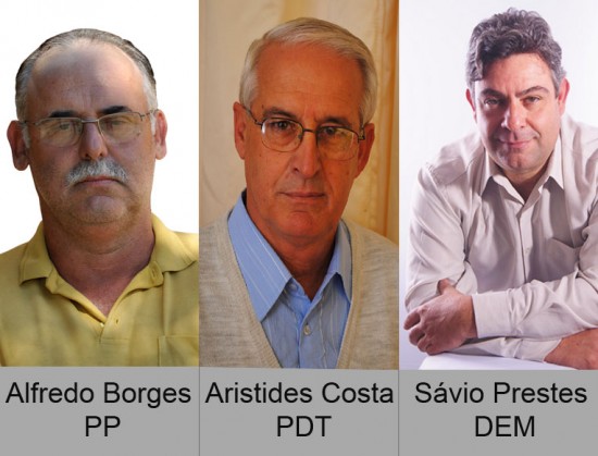 Três candidatos disputam a Prefeitura de Lavras do Sul (Fotos:Divulgação)