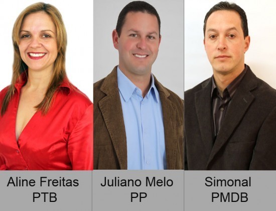Os três candidatos a prefeito de Santana da Boa Vista (Fotos:Divulgação)